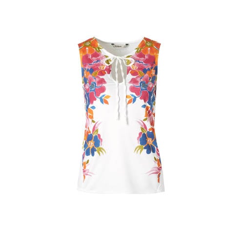 Desigual Top Met Bloemen Wit desigual kopen in de aanbieding