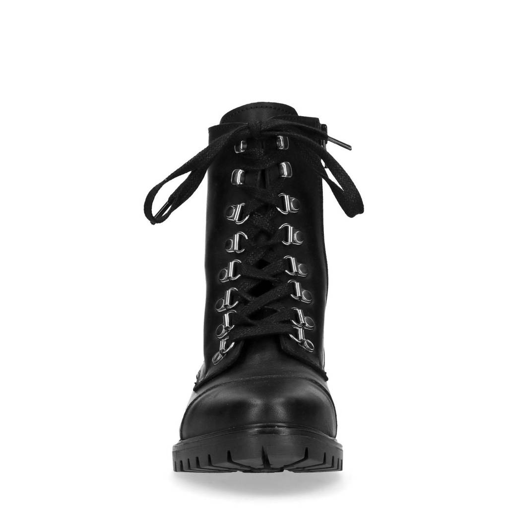 Manfield Zwart Manfield Leren Leren Bikerboots qTvxxwIp5Z
