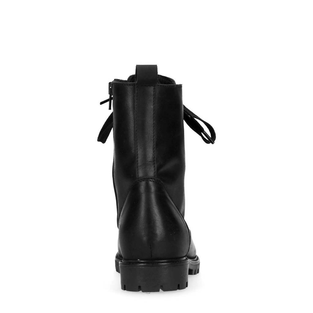 Manfield Zwart Manfield Leren Leren Bikerboots qTvxxwIp5Z