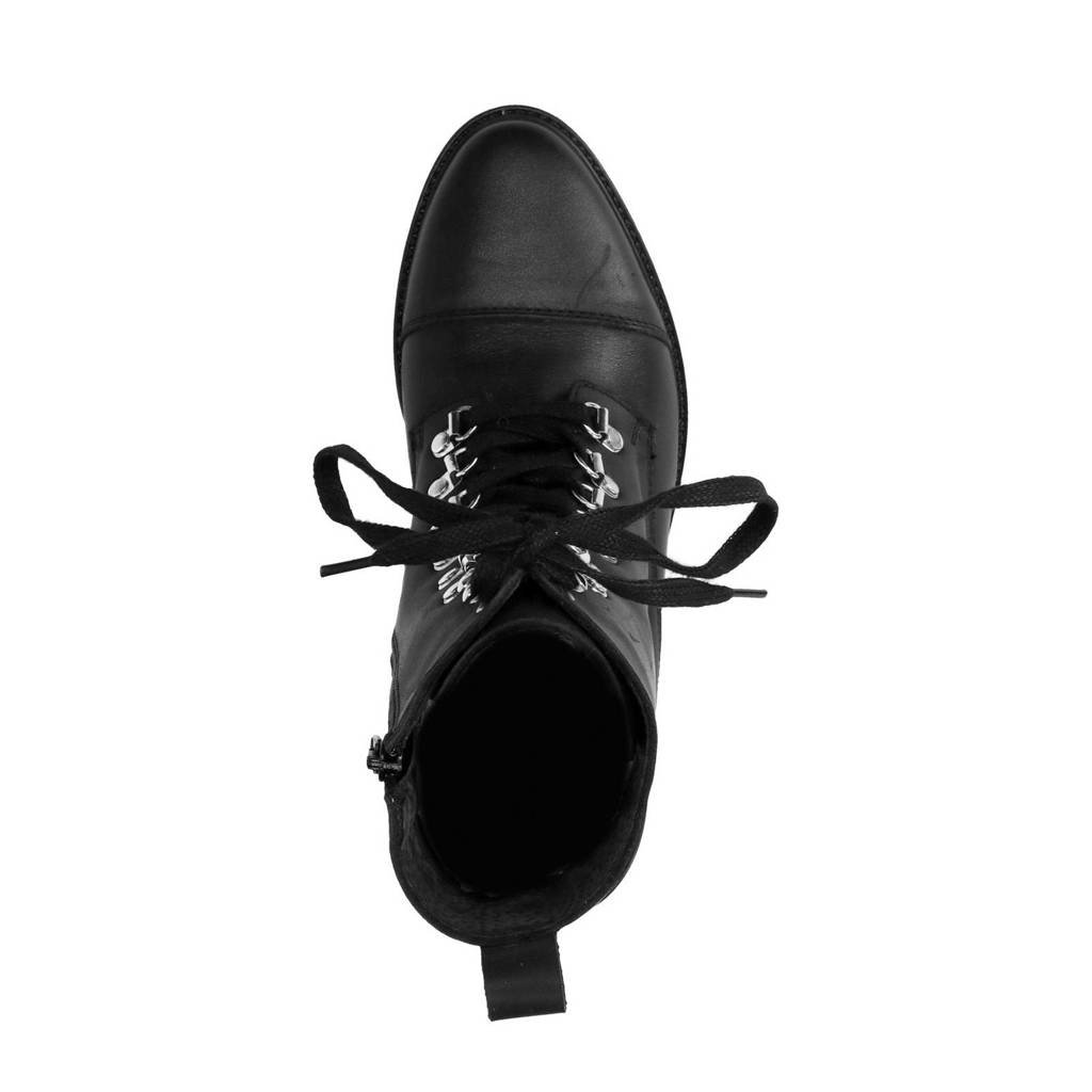 Manfield Zwart Manfield Leren Leren Bikerboots qTvxxwIp5Z