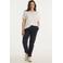 Plus Basics straight fit broek van travelstof donkerblauw