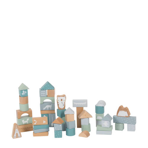 Little Dutch Houten Blokken Blauw 50 Stuks little dutch kopen in de aanbieding