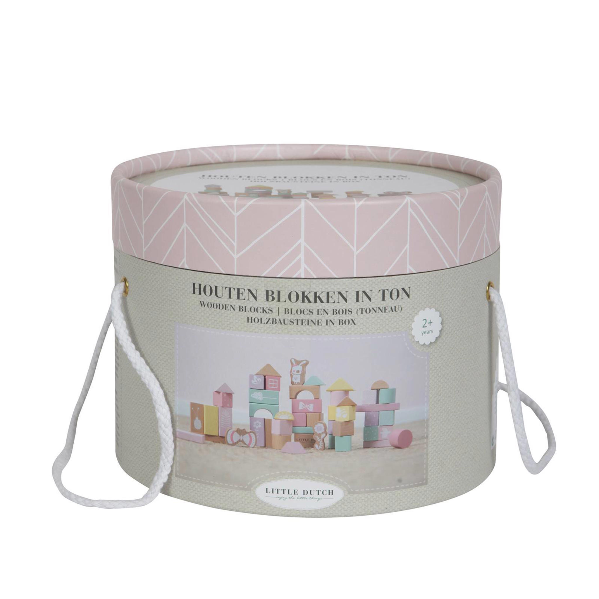 Little Dutch houten blokken roze 50 stuks wehkamp