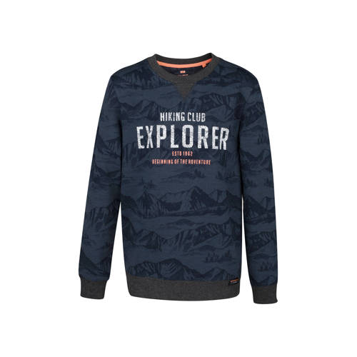 We Fashion Sweater Met Print Donkerblauw we fashion kopen in de aanbieding