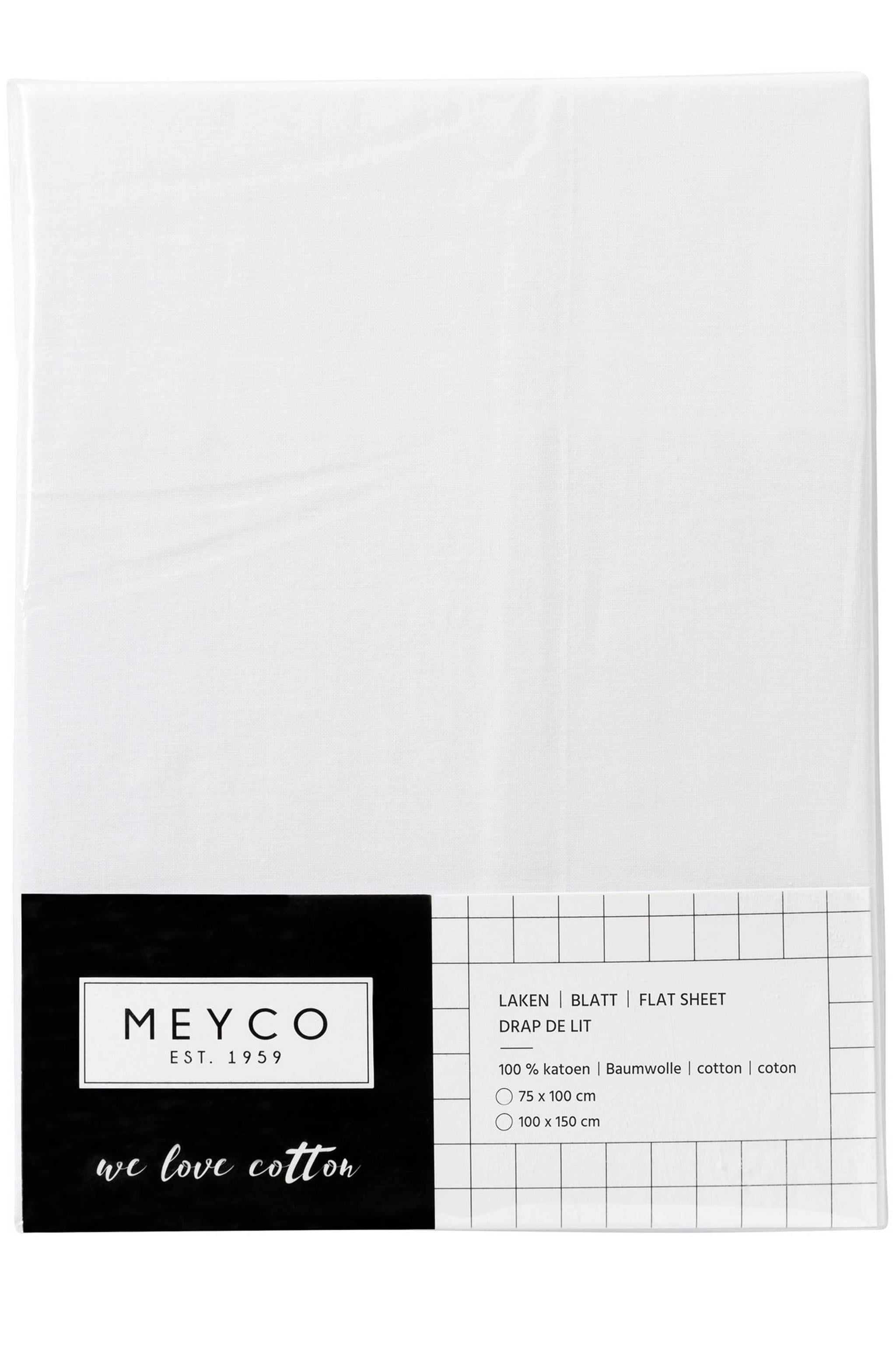 Meyco Uni ledikantlaken 100x150 cm wit - Afbeelding 3
