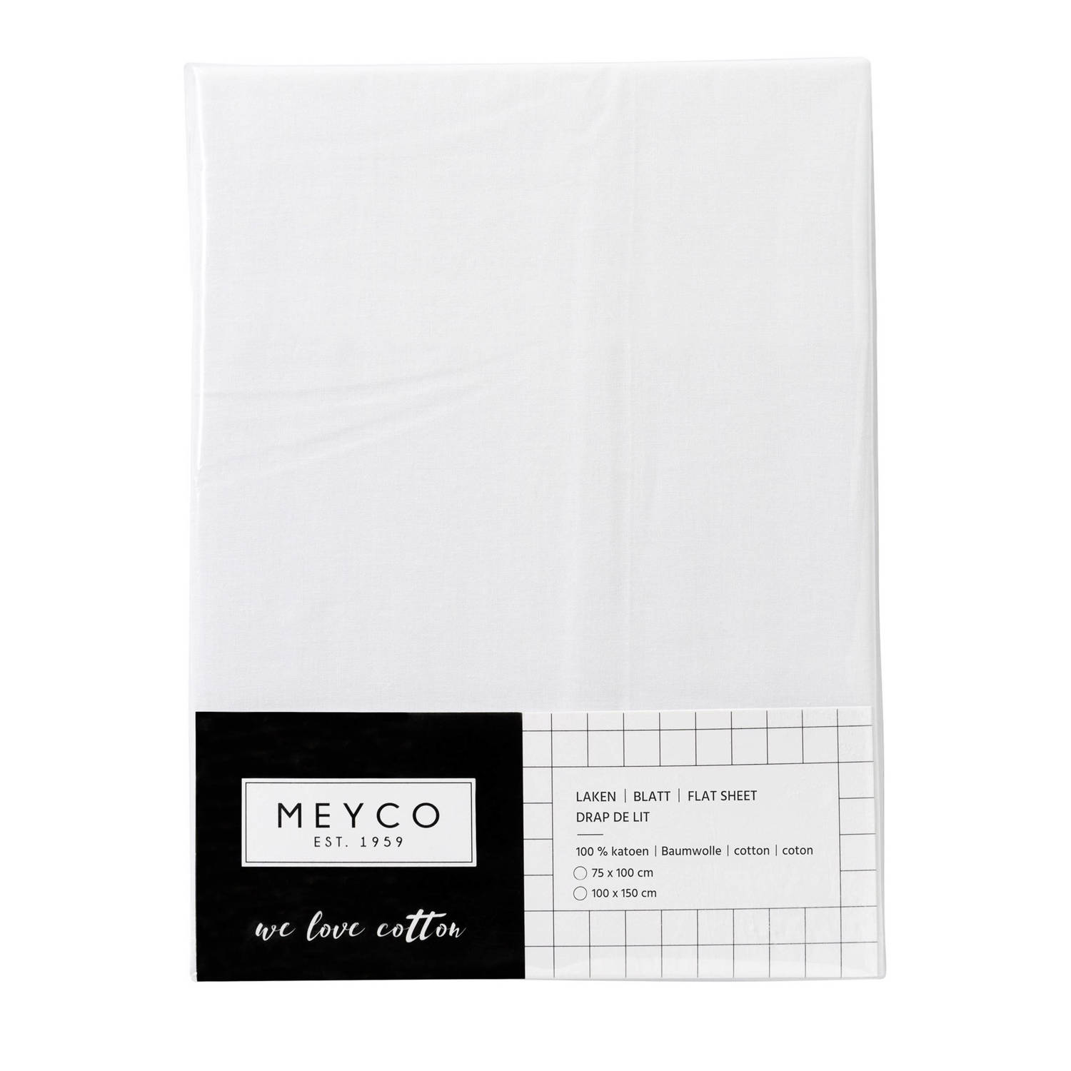 Meyco Uni ledikantlaken 100x150 cm wit