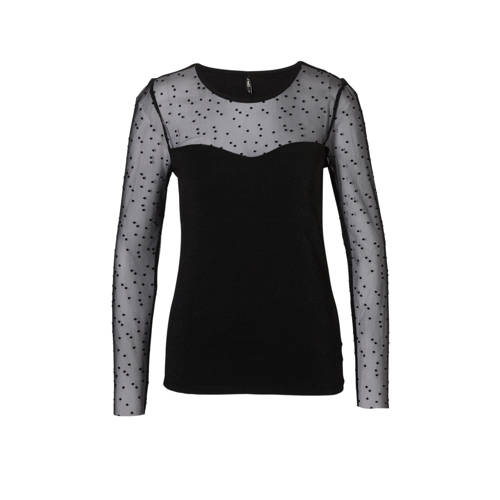 Only Top Met Mesh En Stippen only kopen in de aanbieding