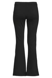 thumbnail: Zwarte dames VERO MODA flared broek van viscose met high waist en elastische tailleband
