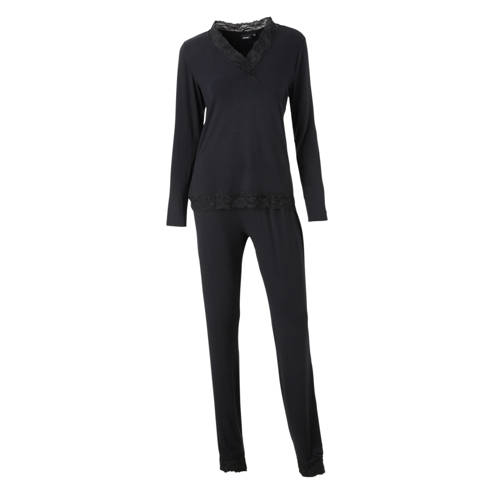 Whkmps Own Pyjama Met Kant Zwart whkmps own kopen in de aanbieding