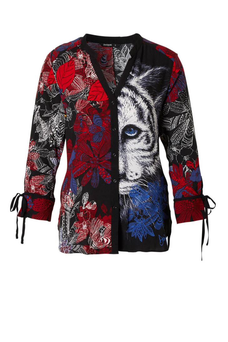 Desigual zwart met Desigual print blouse blouse met ES1HB1qUwp
