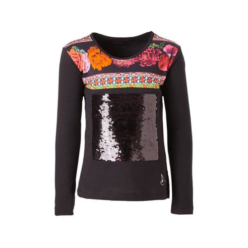Desigual Longsleeve Met Omkeerbare Pailletten Zwart desigual kopen in de aanbieding