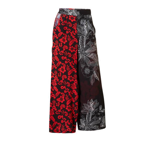 Desigual High Waist Gebloemde Culotte Zwart desigual kopen in de aanbieding