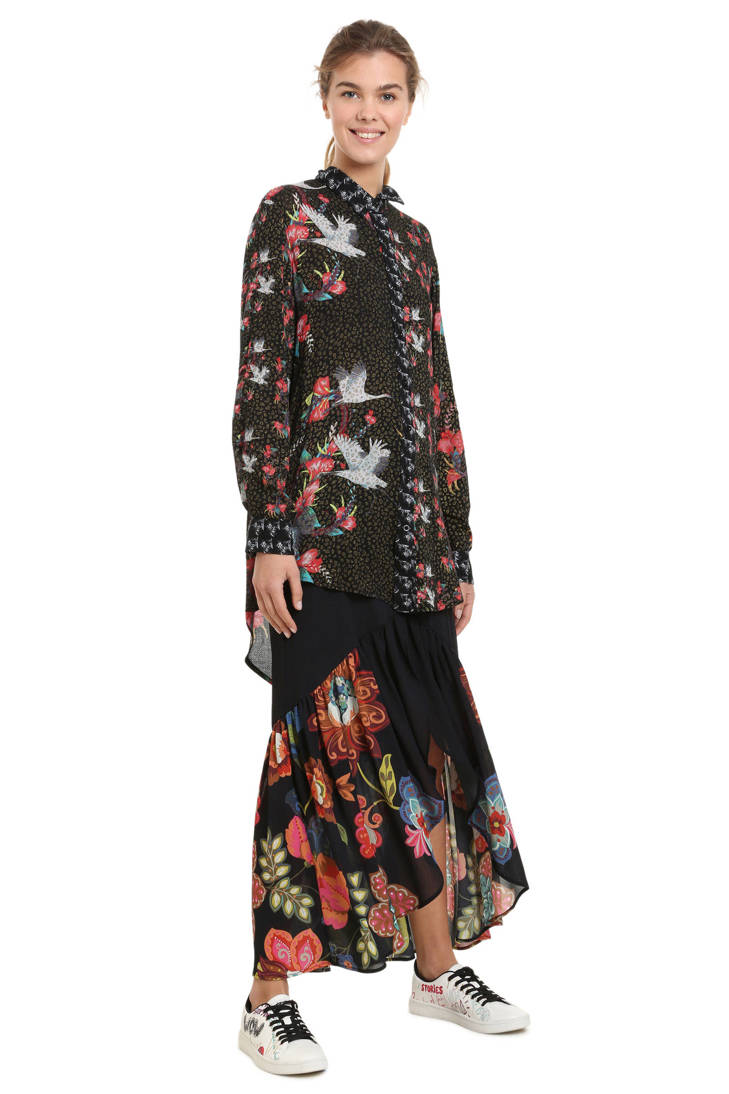 Desigual zwart print blouse all met over Fwv0gP