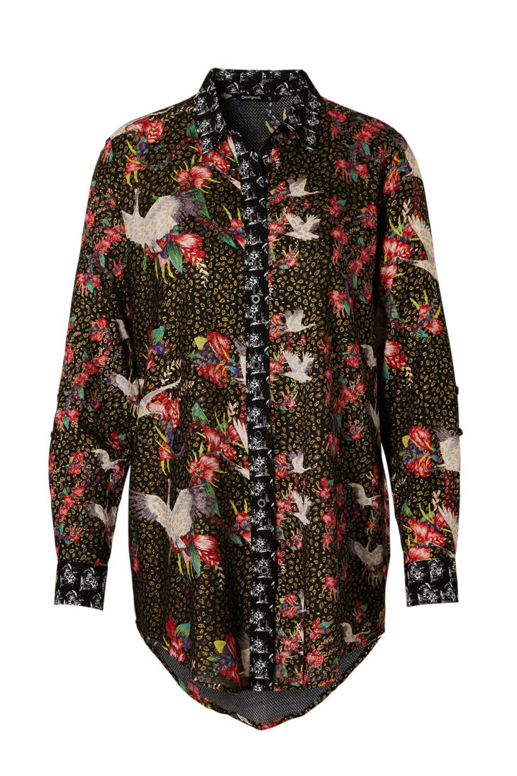 Desigual zwart print blouse all met over Fwv0gP