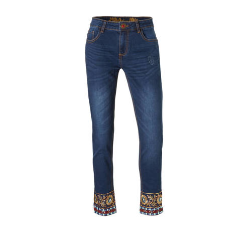 Desigual 78 Skinny Jeans Met Borduursels Dark Denim desigual kopen in de aanbieding