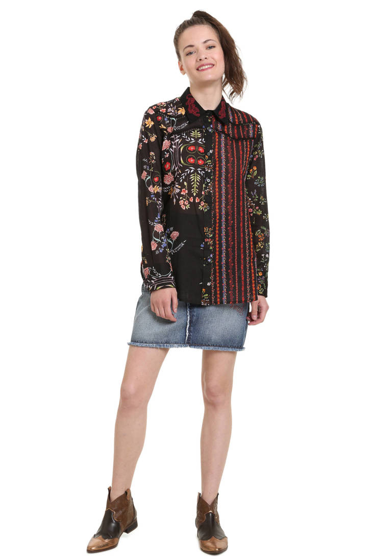 blouse Desigual met met zwart bloemprint blouse bloemprint Desigual xIESnIqWr