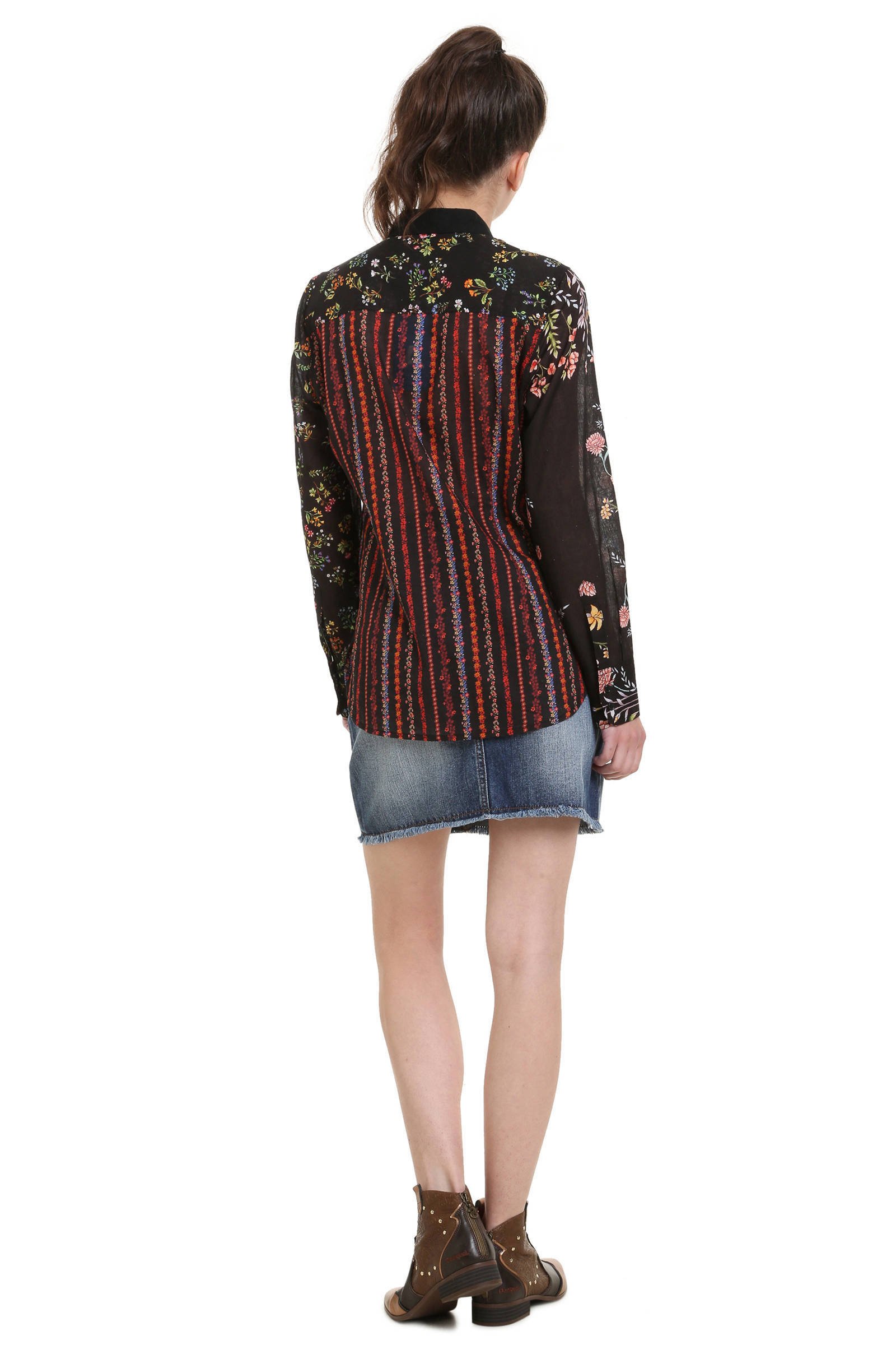 blouse Desigual met met zwart bloemprint blouse bloemprint Desigual xIESnIqWr