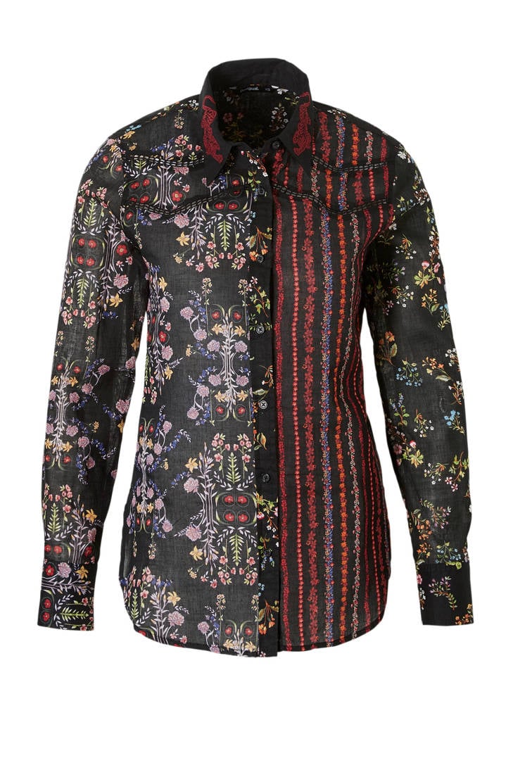 blouse Desigual met met zwart bloemprint blouse bloemprint Desigual xIESnIqWr
