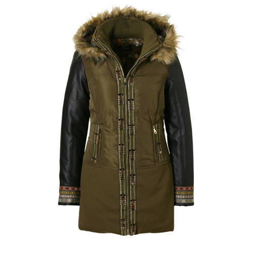 Desigual Gewatteerde Winterjas Groenzwart desigual kopen in de aanbieding