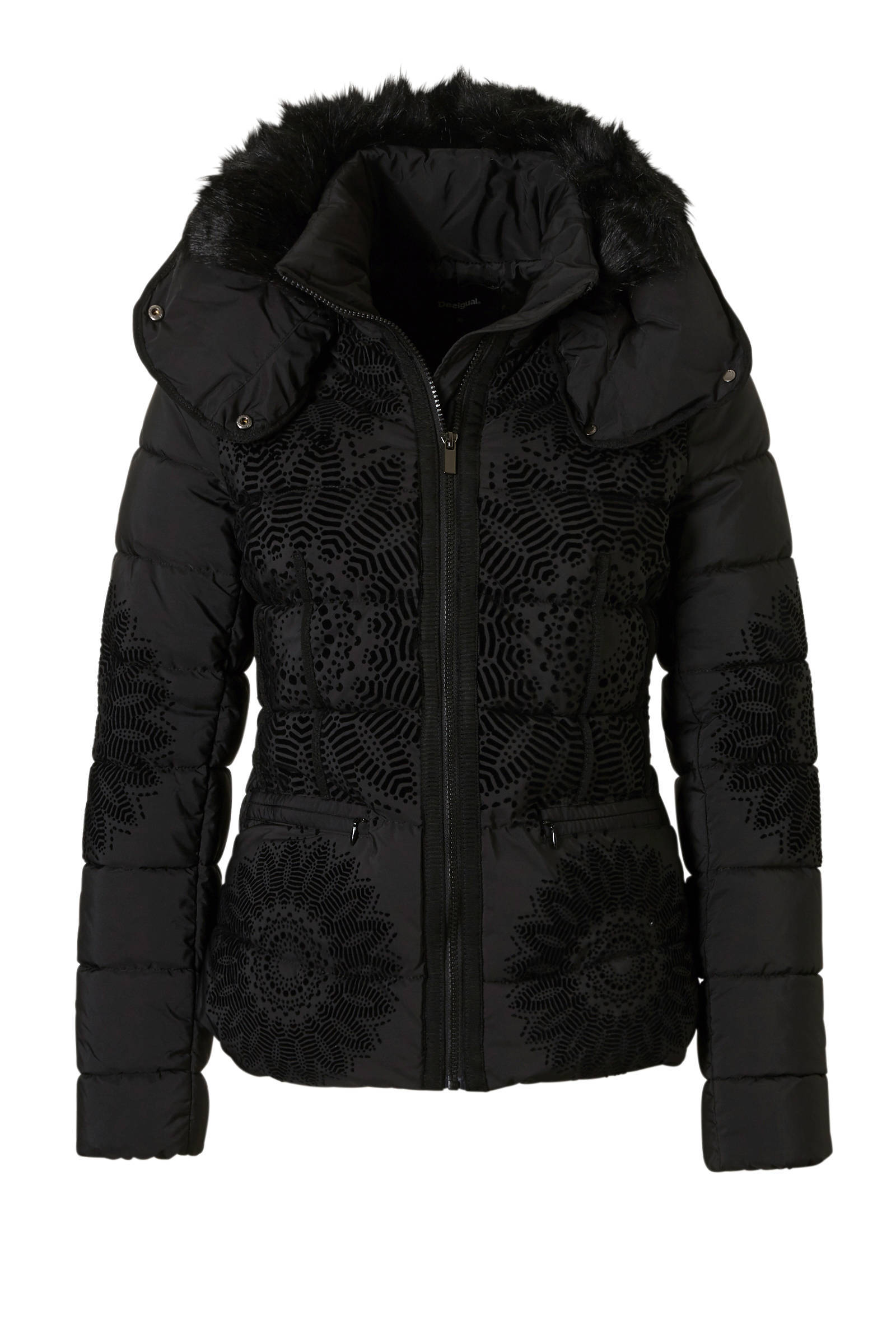 Desigual winterjas met all over print zwart | wehkamp Desigual winterjas met all over print zwart | wehkamp