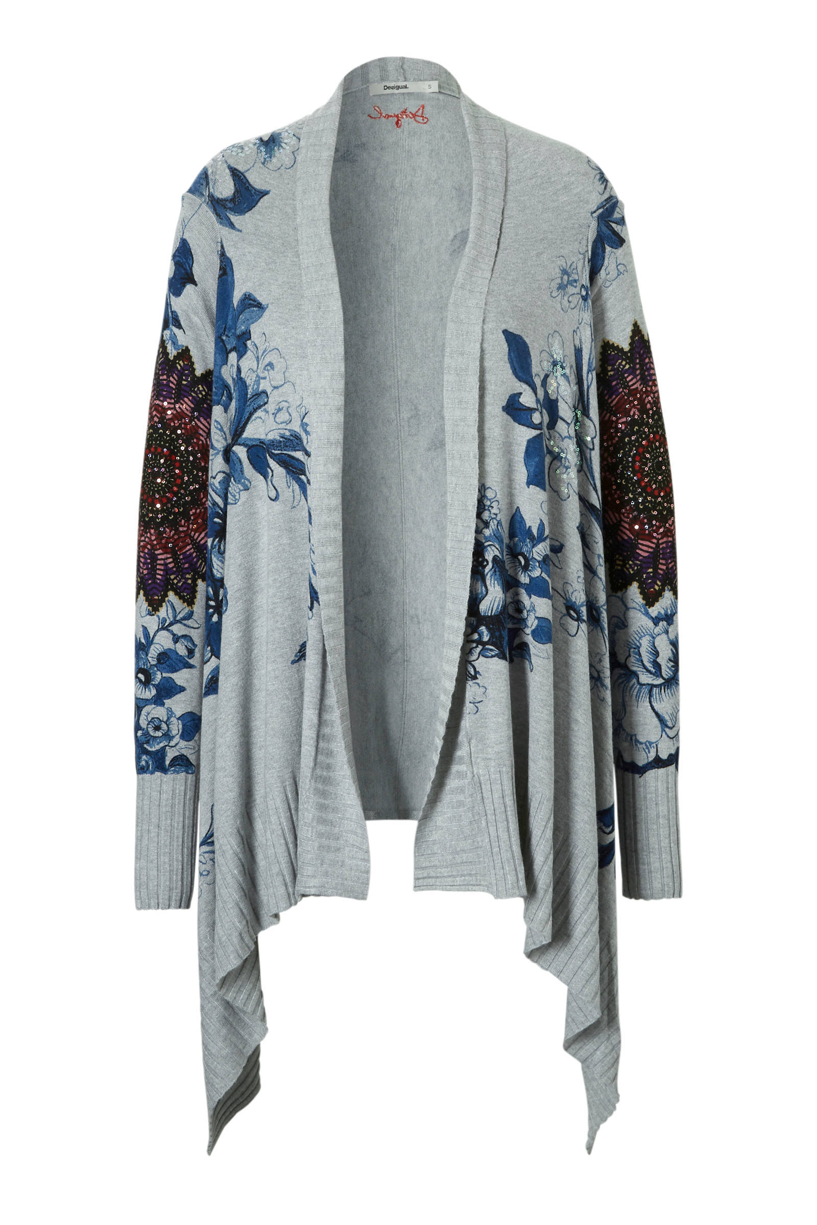 Desigual gebloemd vest lichtgrijs | wehkamp desigual Dames Truien & Vesten in maat S | KLEDING.nl