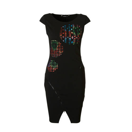 jurk met cut out details en ritsen jurk met cut out details en ritsen
