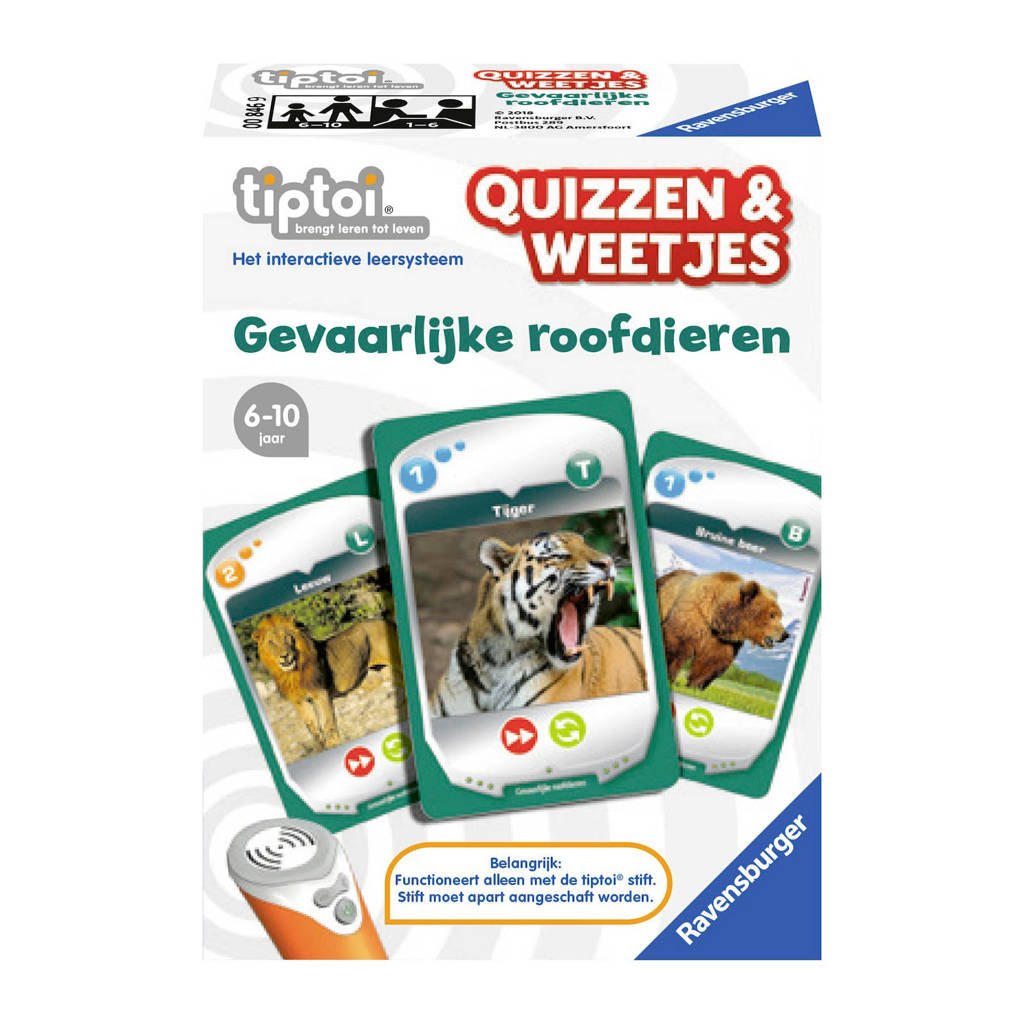 Ravensburger Tiptoi Quizzen & Weetjes gevaarlijke roofdieren