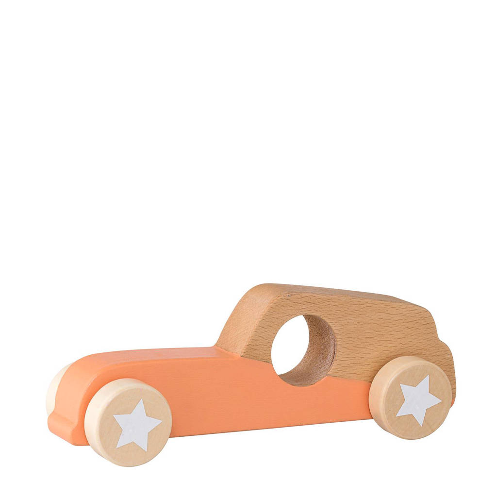 Bloomingville Mini houten speelgoedauto oranje