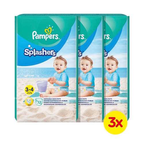 Pampers Splashers Maat 3 4 6 11 Kg 36 Wegwerpbare Zwemluiers pampers kopen in de aanbieding