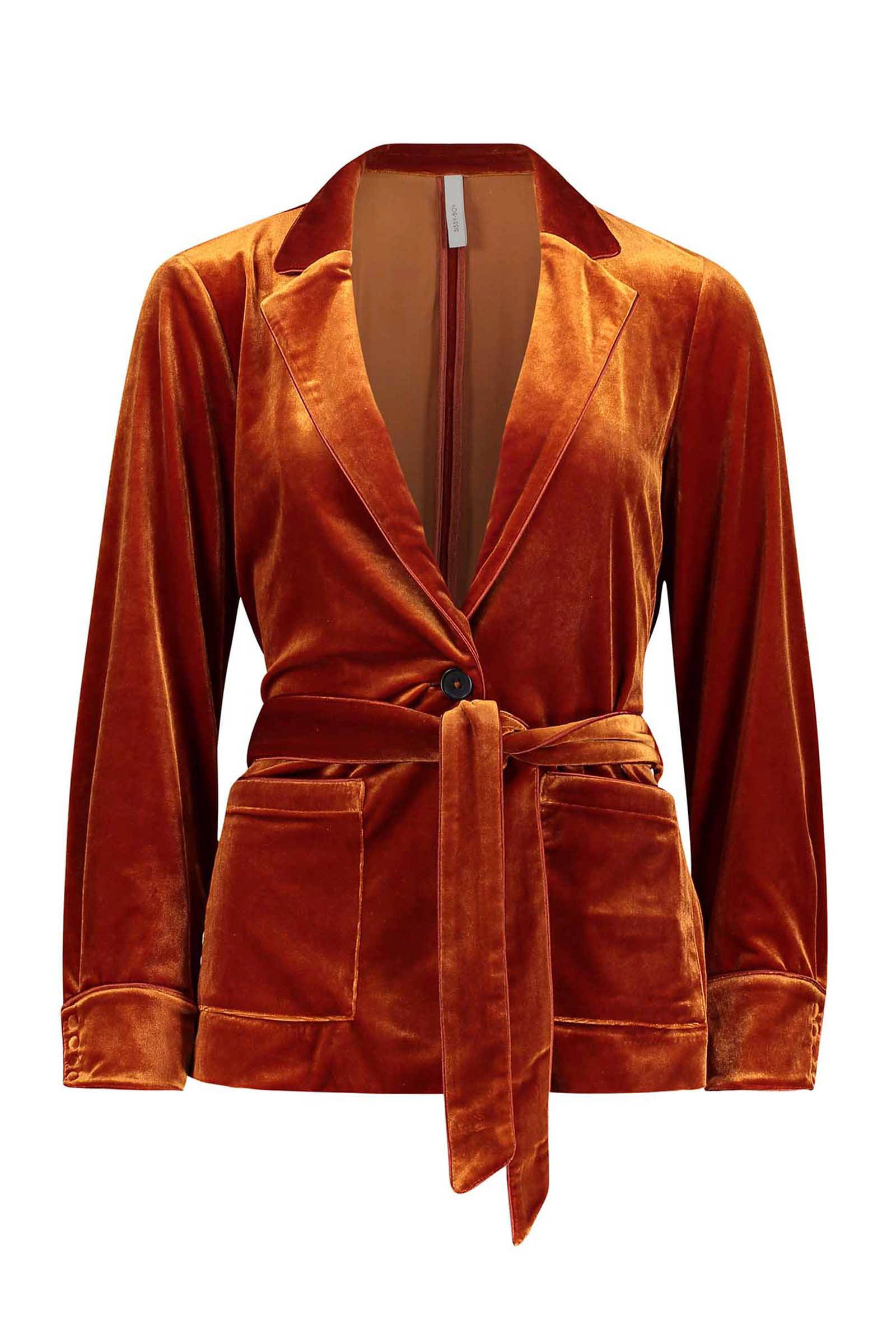 fluwelen blazer brique fluwelen blazer brique