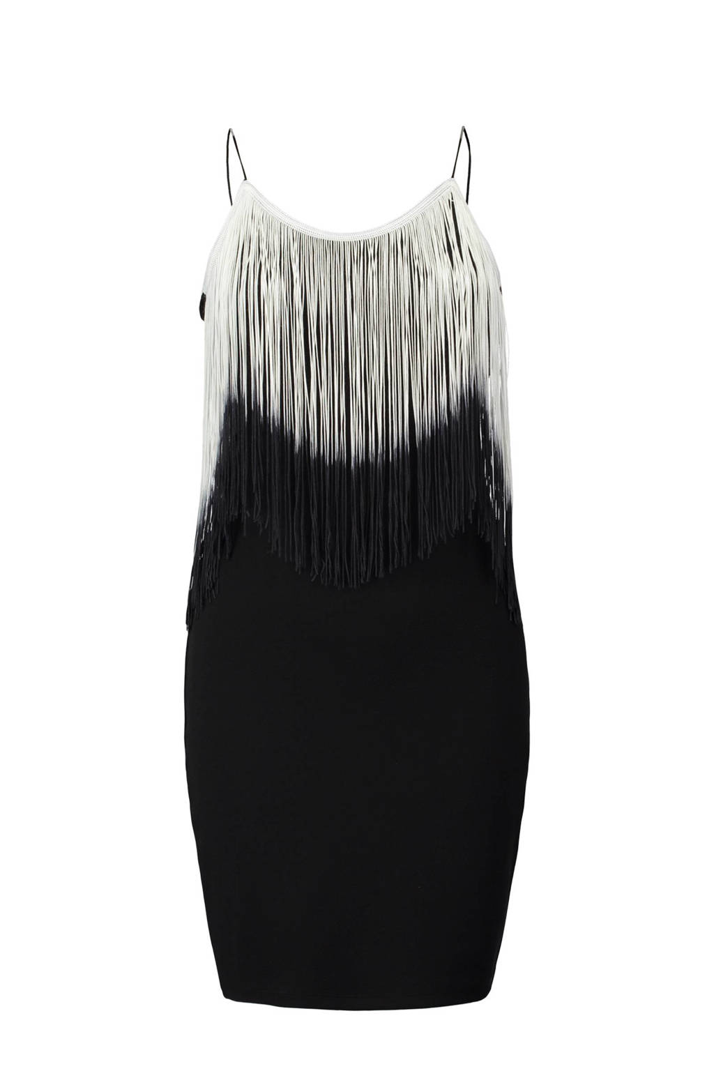 brandwonden Ziektecijfers vinger CoolCat jurk met franje zwart | wehkamp