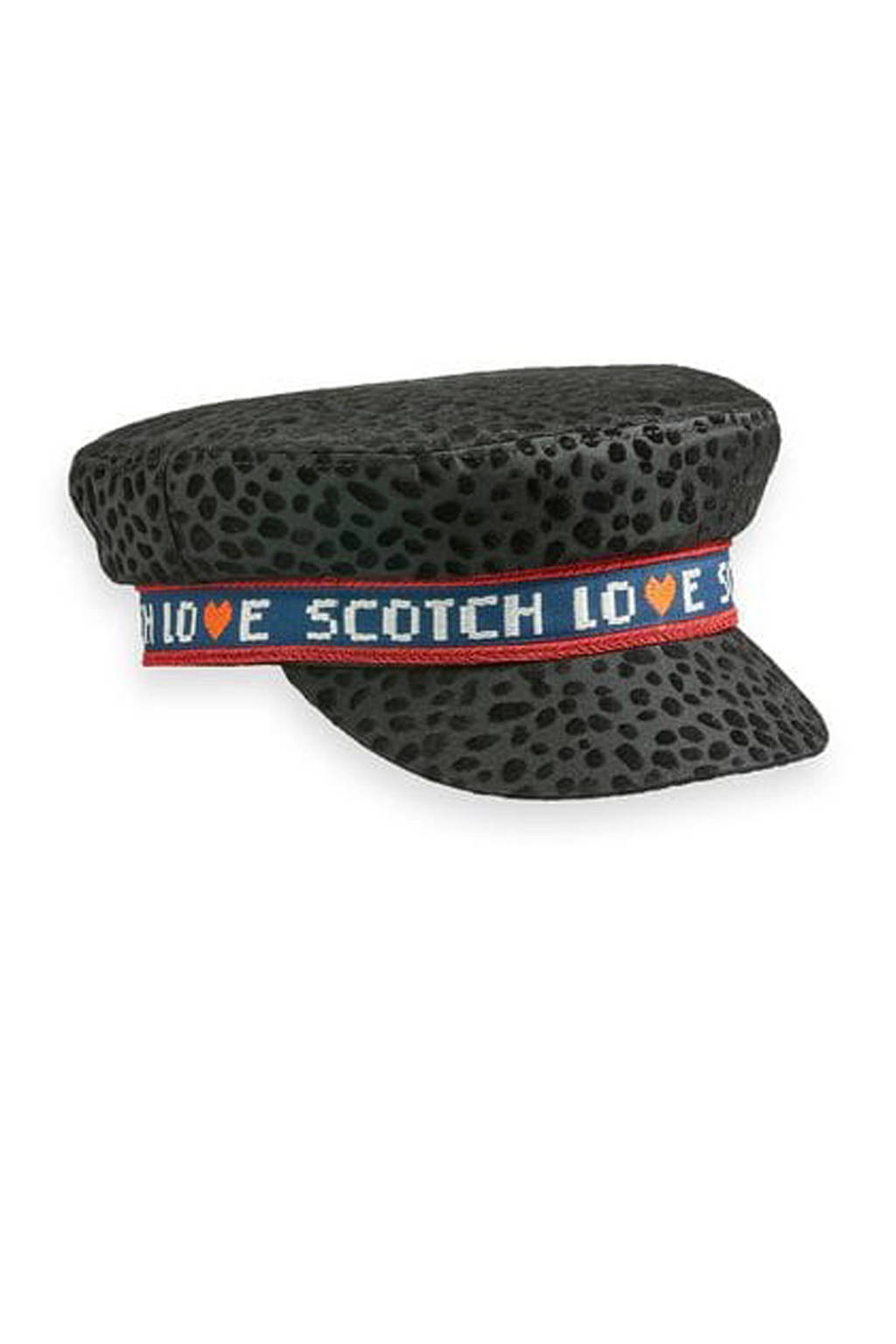 Scotch & Soda schipperspet, Zwart/rood
