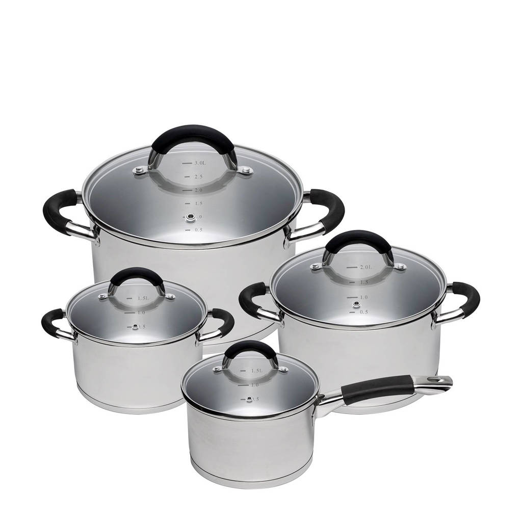 Sola Venice pannenset, 4-delig, Zilver