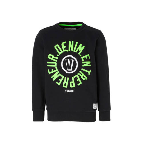 Vingino Sweater Nojien Met Tekst Zwart vingino kopen in de aanbieding