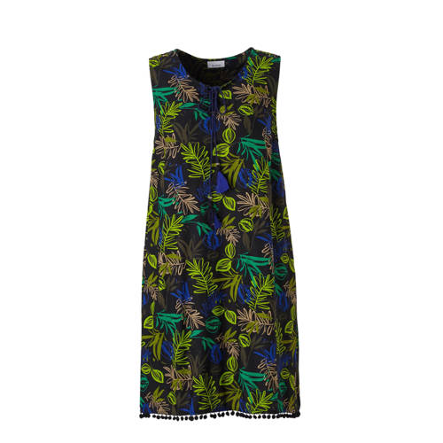 jurk met plantenprint zwart jurk met plantenprint zwart