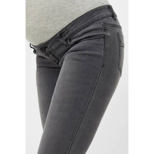 MAMALICIOUS low waist slim fit zwangerschapsjeans MLLOLA grijs afbeelding