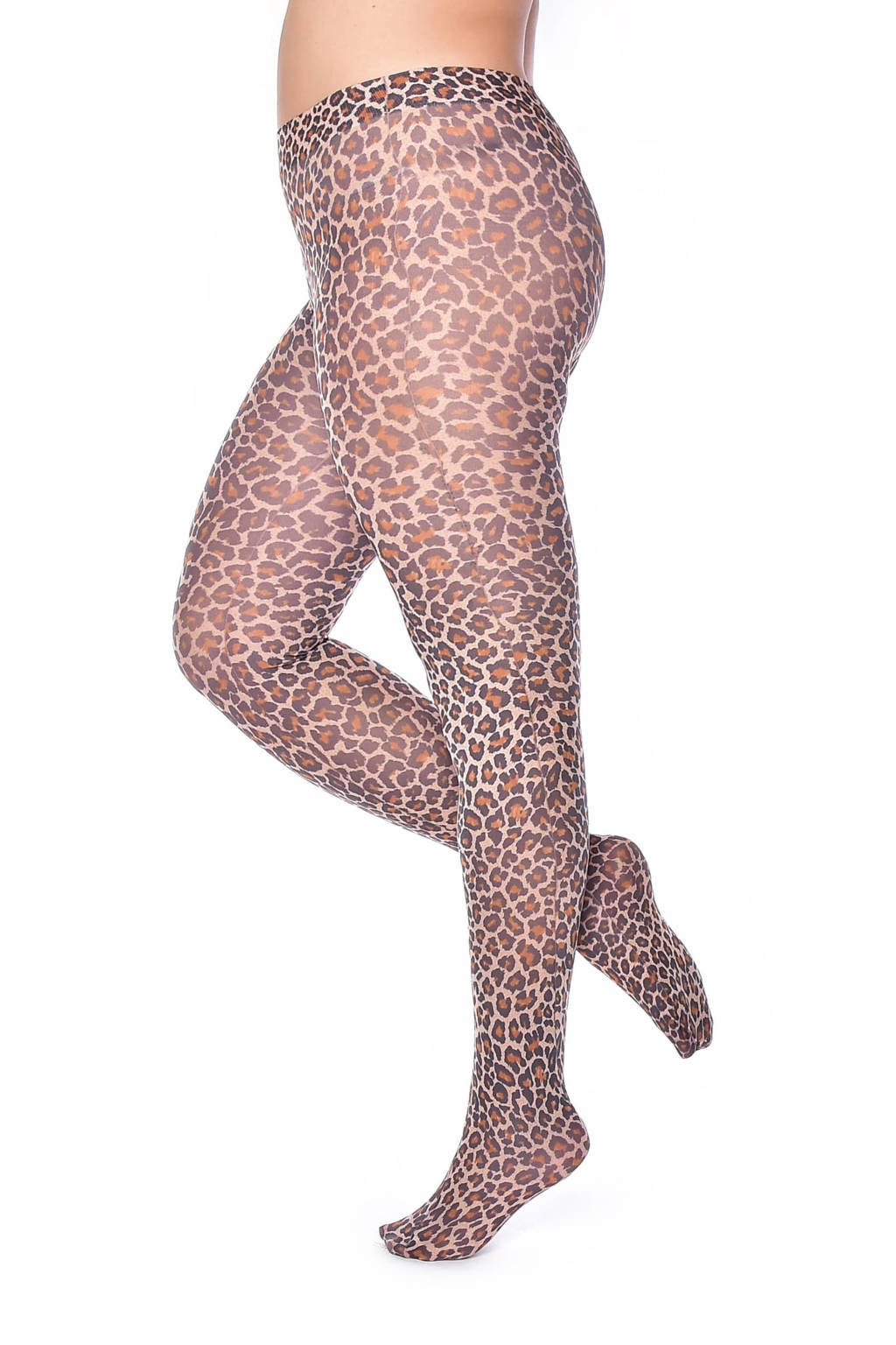Pamela Mann Plus Size panty met panterprint 50 denier beige