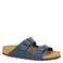Birkenstock leren slippers blauw