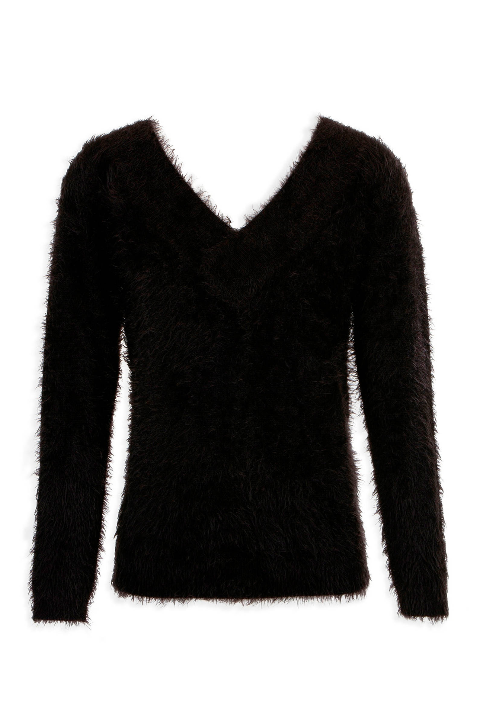 Morgan fluffy trui met V hals zwart | wehkamp Morgan trui v hals Dames Truien & Vesten | KLEDING.nl