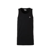 thumbnail: Zwarte heren Donnay sportsinglet van katoen met logo dessin en ronde hals