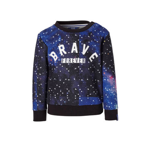 Beebielove Sweater Met Sterren En Tekst Blauw beebielove kopen in de aanbieding