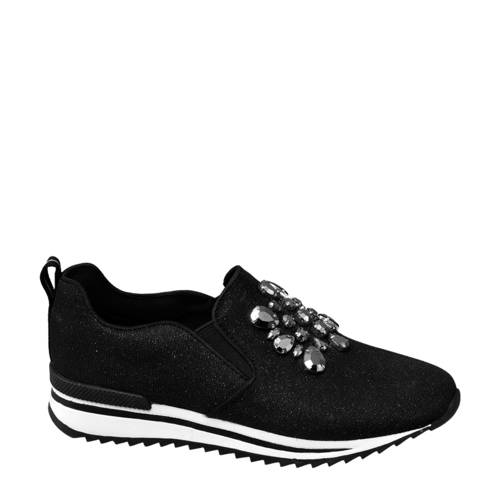 Vanharen Venice Instappers Met Sierstenen Zwart venice kopen in de aanbieding