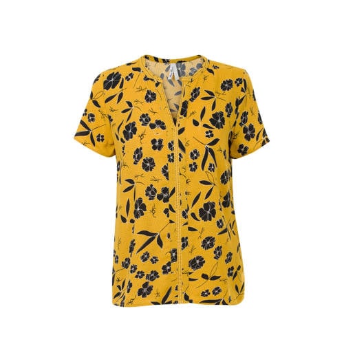 Miss Etam Regulier Gebloemde Top Geel miss etam kopen in de aanbieding