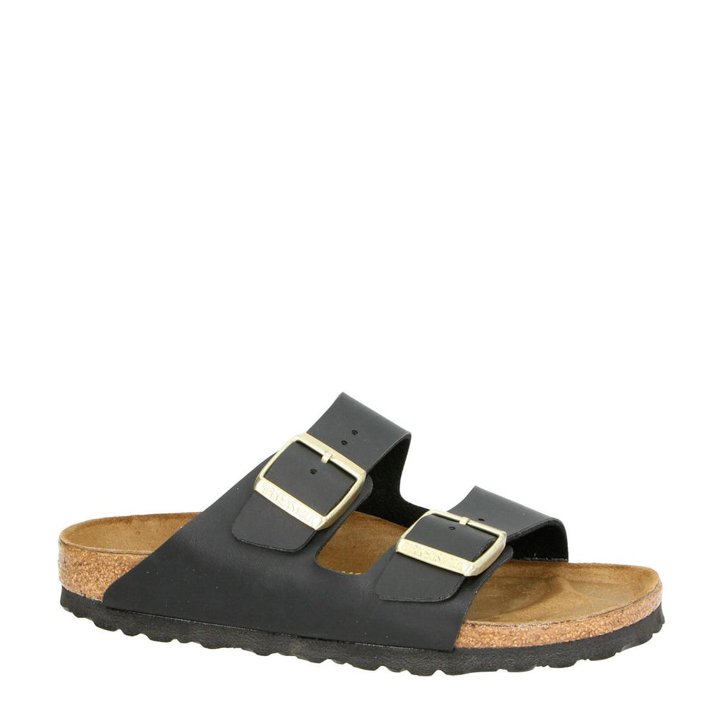 Birkenstock slippers zwart/metallic