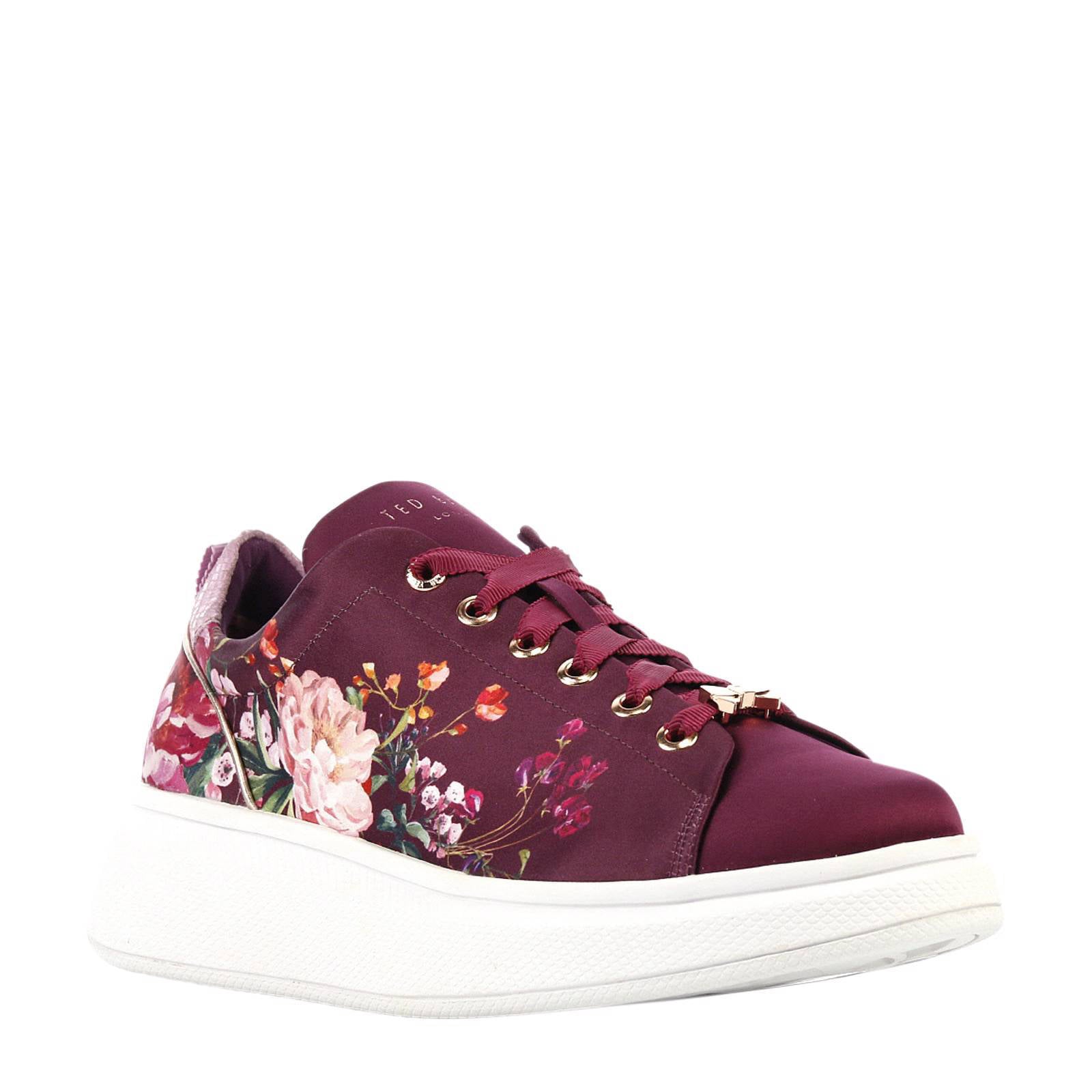 Ted Baker gebloemde gympen Ailbet donkerrood | wehkamp