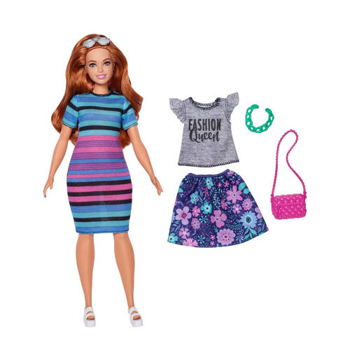 Barbie Modefans Met Gekleurde Gestreepte Jurk barbie kopen in de aanbieding Barbie Modefans Met Gekleurde Gestreepte Jurk barbie kopen in de aanbieding