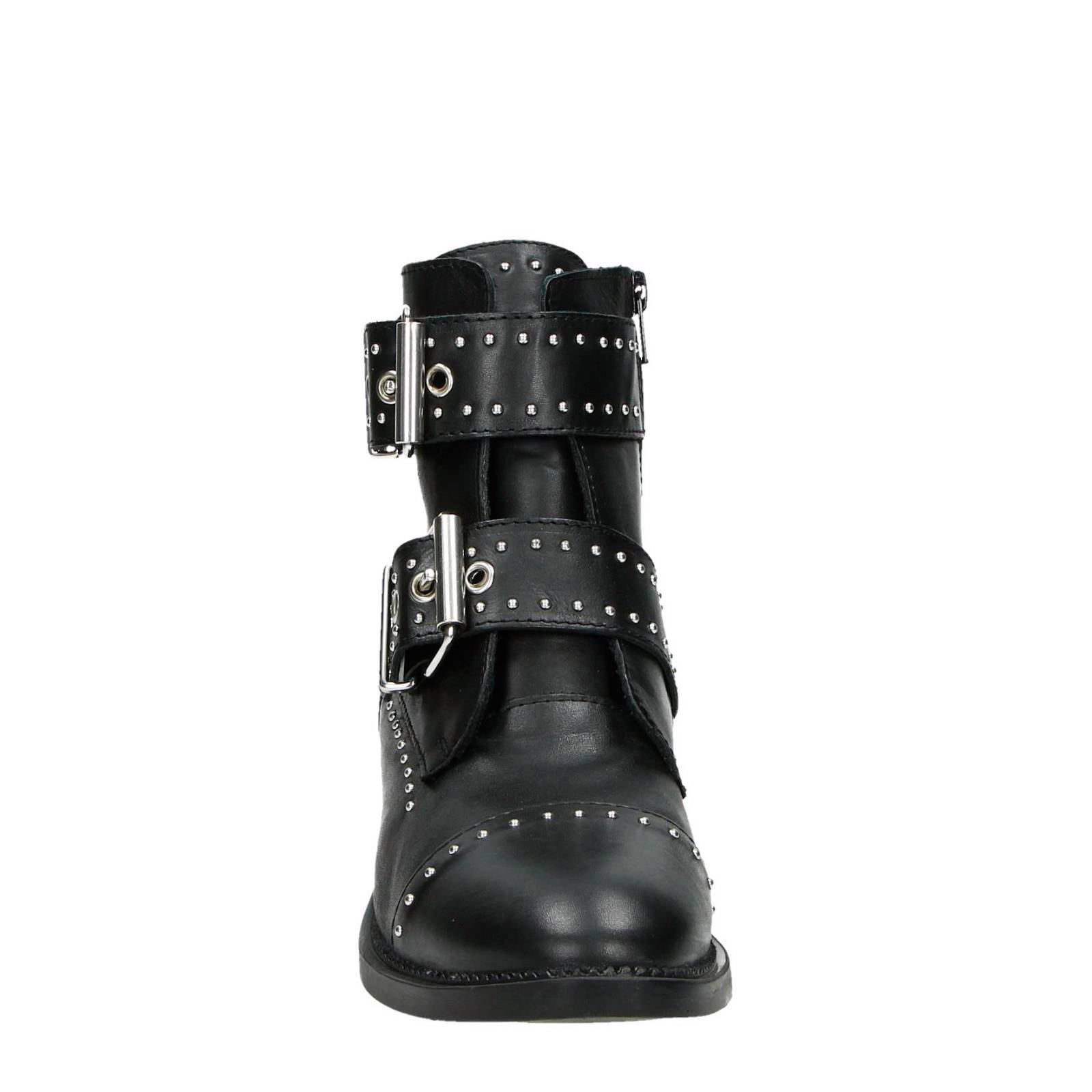 Nelson leren bikerboots met studs | wehkamp