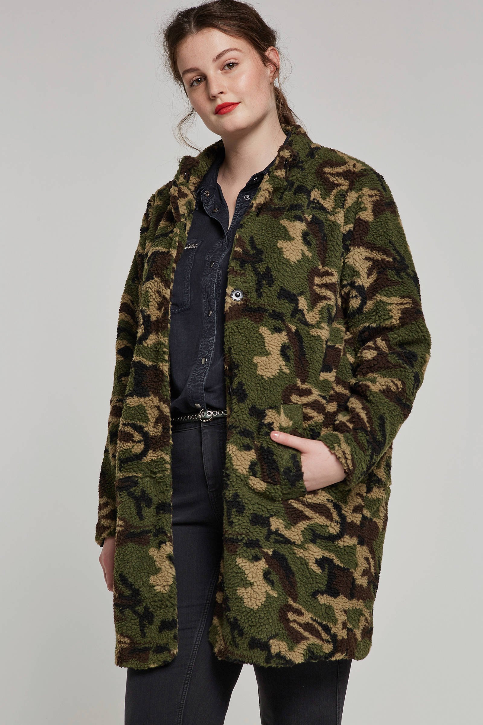 Met Jas Print Teddy Zizzi Camouflage YIf6yb7gv