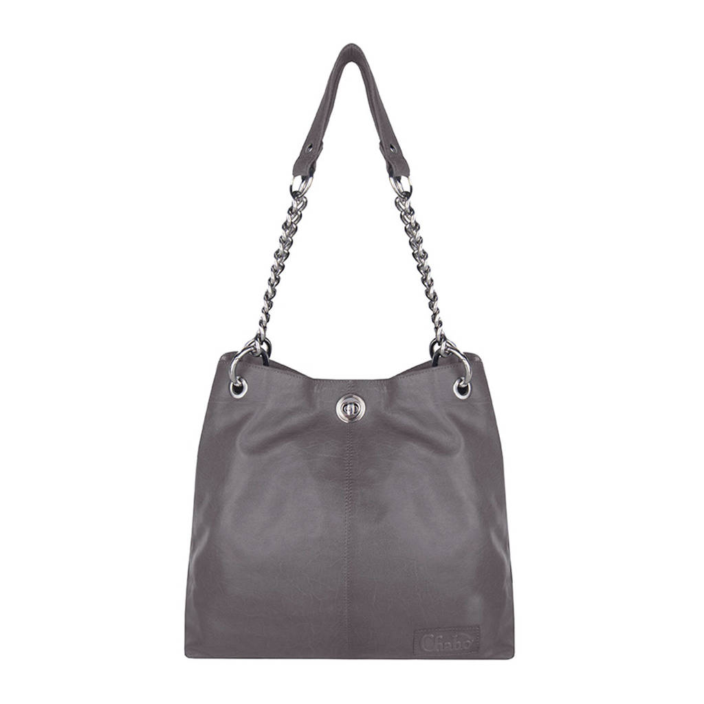 Chabo Bags leren shopper Chain, Grijs