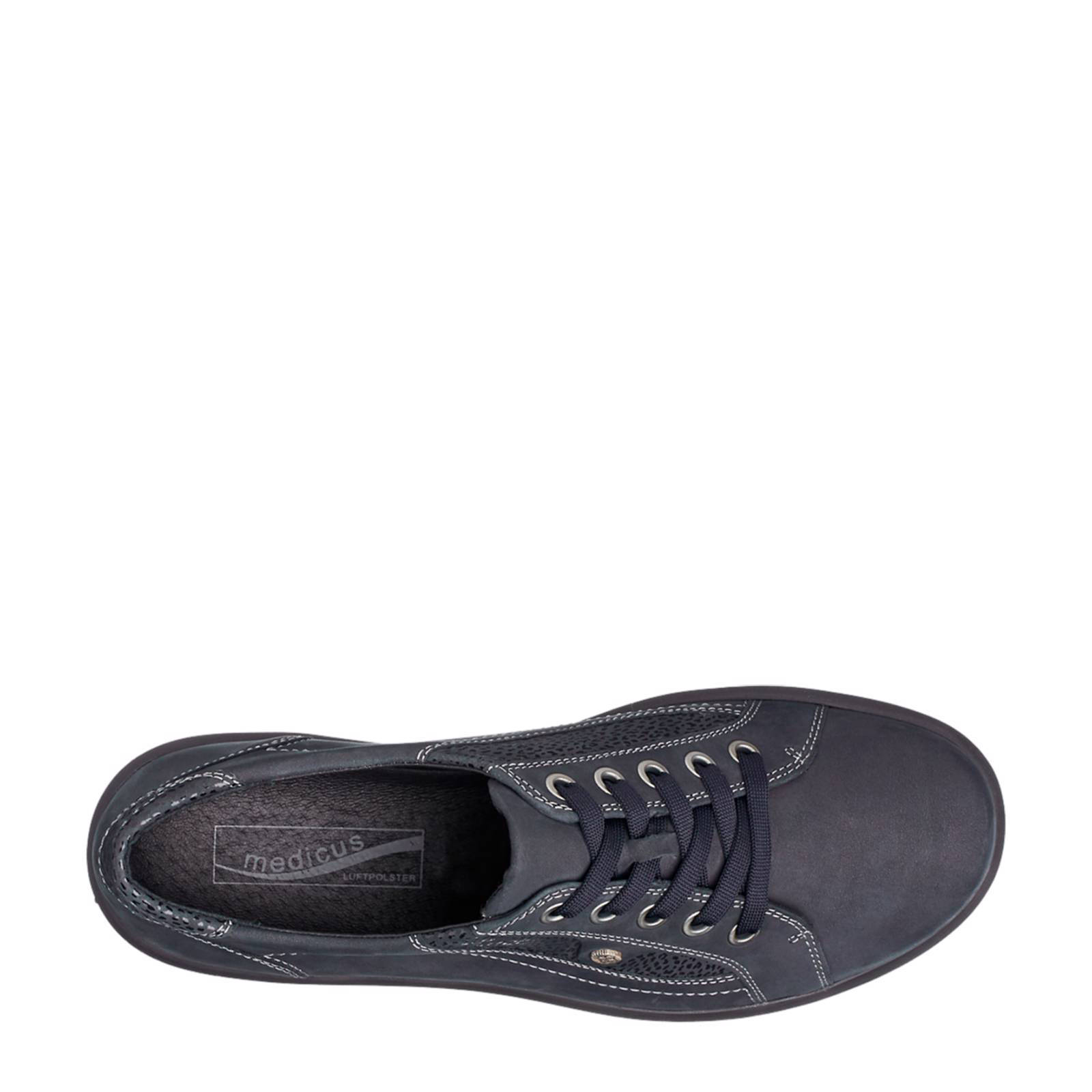 vanHaren Medicus leren sneakers donkerblauw | wehkamp